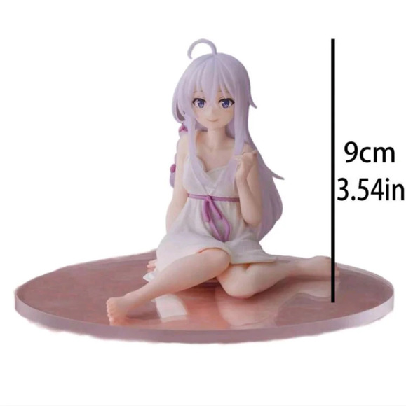 Cute anime kawaii figure girl purple hair white pink sitting manga Japan korean - Picture 4 of 10